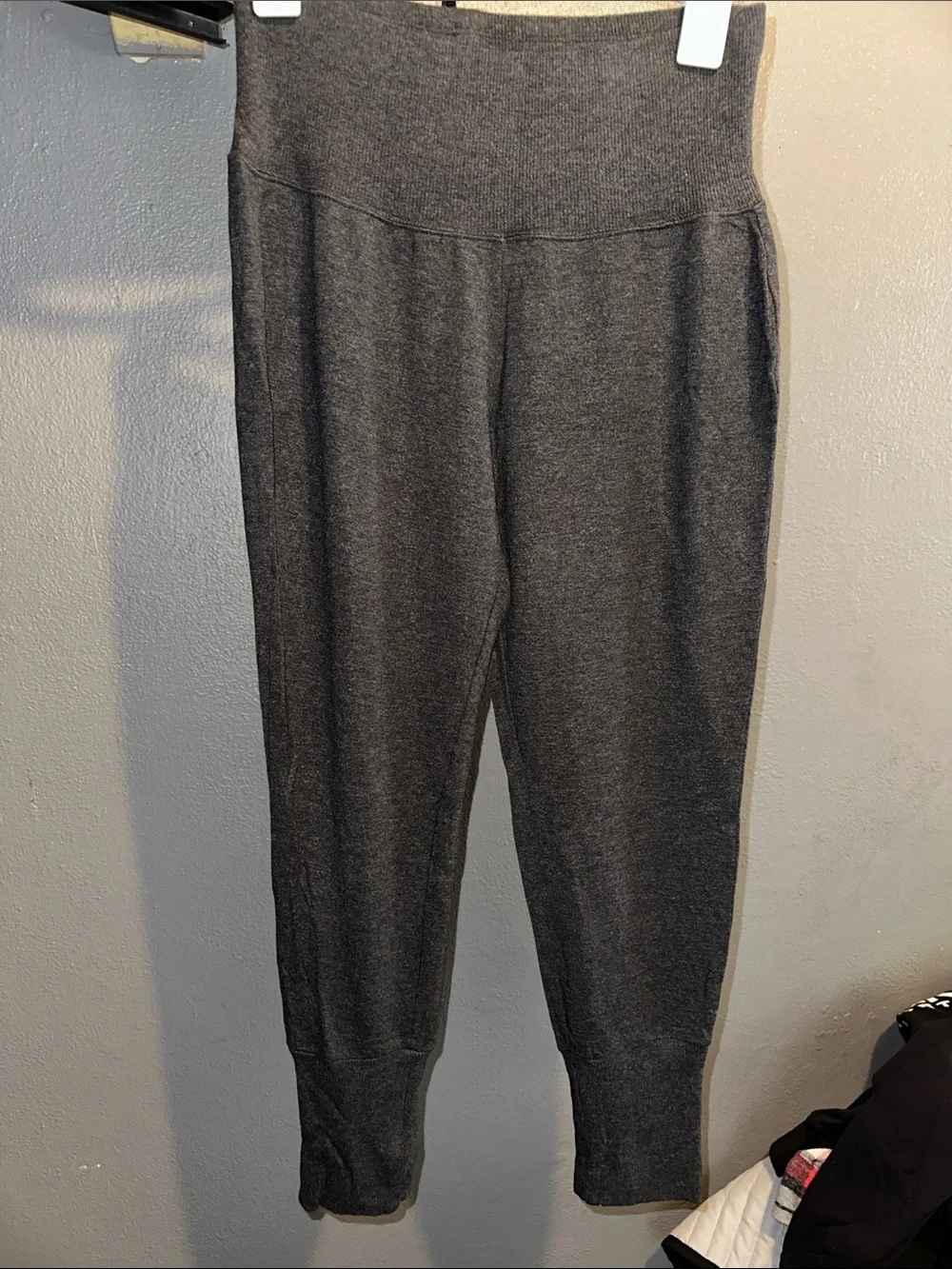 ALO Yoga Charcoal High-Waist Knit Joggers